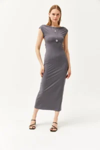Olalook Women's Smoked Deep Backless Lycra Knitted Dress - Image 5