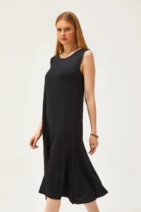 Olalook Women's Black Skirt Piece Crystal Knitted Dress - Image 3