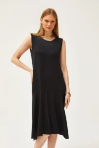 Olalook Women's Black Skirt Piece Crystal Knitted Dress - Image 4