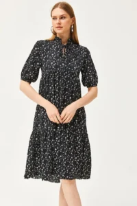 Olalook Women's Black Lace Collar Partial Dress - Image 3