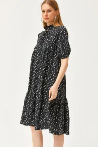 Olalook Women's Black Lace Collar Partial Dress - Image 4