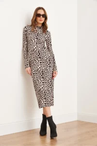 Olalook Women's Stone Leopard Leopard Lycra Slim Diving Dress - Image 2