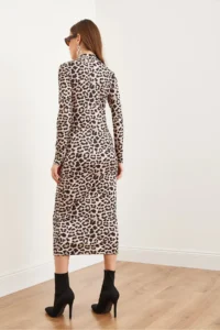 Olalook Women's Stone Leopard Leopard Lycra Slim Diving Dress - Image 6