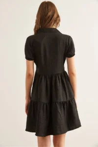 Olalook Women Black Piece Shirt Dress - Image 7