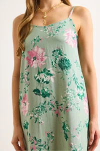 Olalook Women's Mint Green Adjustable Strap Maxi Viscose Dress - Image 6