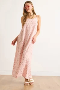 Olalook Women's Powder Strap Adjustable Maxi Viscose Dress - Image 3