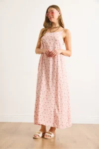 Olalook Women's Powder Strap Adjustable Maxi Viscose Dress - Image 4