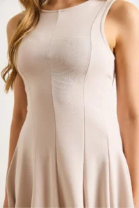 Olalook Women's Stone Modal Piece Sleeveless A-Line Mini Dress - Image 6