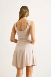 Olalook Women's Stone Modal Piece Sleeveless A-Line Mini Dress - Image 7