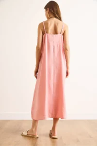 Olalook Women's Pink Modal Strap Adjustable Maxi A-Line Dress - Image 6