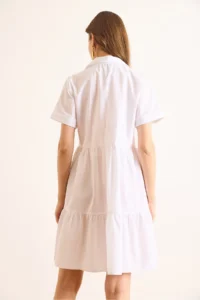 Olalook Women's White Piece Mini Shirt Dress - Image 7