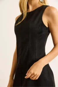 Olalook Women's Black Back Zippered Denim Dress - Image 6