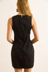 Olalook Women's Black Back Zippered Denim Dress - Image 7