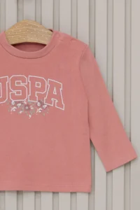 US Polo Assn. Licensed  Flower USPA Baby Girl 2 Sets Bottom Top Set - Image 2