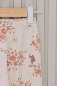 US Polo Assn. Licensed  Flower USPA Baby Girl 2 Sets Bottom Top Set - Image 3