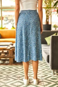 Olalook Women's Indigo Little Daisy Wrap Skirt - Image 7