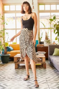 Olalook Women Mink Zebra wrap Skirt - Image 3