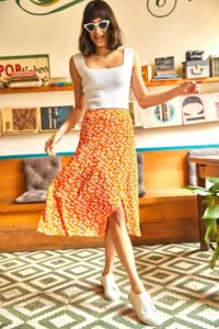 Olalook Women Oranj wrap Skirt