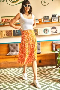 Olalook Women Oranj wrap Skirt - Image 3