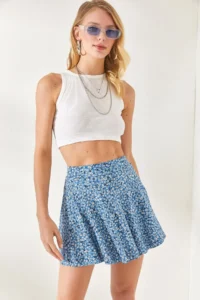 Olalook Women Indigo Camisole Skirt with Shorts