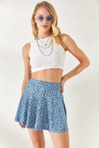 Olalook Women Indigo Camisole Skirt with Shorts - Image 3