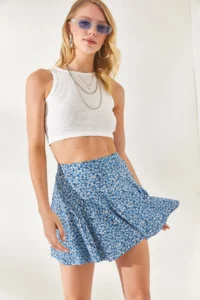 Olalook Women Indigo Camisole Skirt with Shorts - Image 4