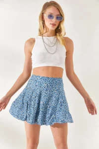 Olalook Women Indigo Camisole Skirt with Shorts - Image 7