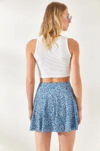 Olalook Women Indigo Camisole Skirt with Shorts - Image 8