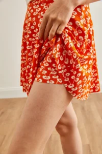 Olalook Women's Orange Gonca Camisole Skirt with Shorts - Image 5