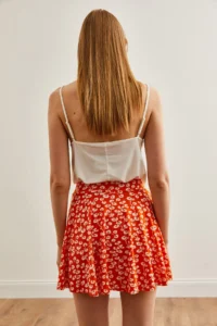 Olalook Women's Orange Gonca Camisole Skirt with Shorts - Image 6
