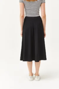 Olalook Women's Black Elastic Waist Flowy Twist Skirt - Image 7