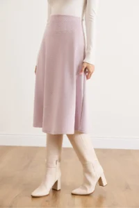 Olalook Women's Lilac Waist Banded Thessaloniki Bell Skirt - Image 4