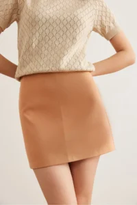 Olalook Women's Camel Back Zippered Double Mini Skirt - Image 5
