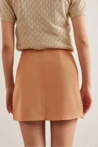 Olalook Women's Camel Back Zippered Double Mini Skirt - Image 6