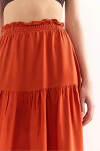 Olalook Women's Tile Layered Flowy Midi Woven Skirt - Image 6