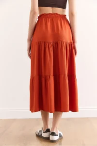 Olalook Women's Tile Layered Flowy Midi Woven Skirt - Image 7