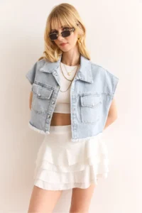 Olalook Women White Mini Crepe Skirt with Shorts - Image 2