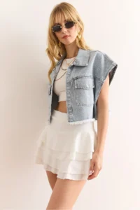 Olalook Women White Mini Crepe Skirt with Shorts - Image 5
