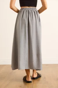 Olalook Women's Gray Pocket Flowy Long Ayrobin Skirt - Image 7