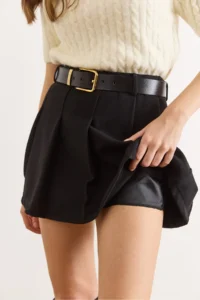 Olalook Women's Black Lining Pleated Mini Skirt with Shorts - Image 5