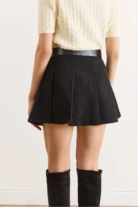 Olalook Women's Black Lining Pleated Mini Skirt with Shorts - Image 6