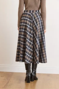 Olalook Women's Mink Zippered Pocket Plaid Bell Skirt - Image 5