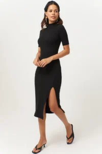 Cool & Sexy Women Black slit Camisole Dress - Image 2