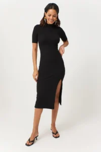 Cool & Sexy Women Black slit Camisole Dress - Image 3