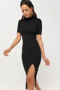 Cool & Sexy Women Black slit Camisole Dress - Image 5