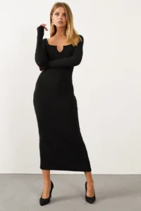 Cool & Sexy Women Black V-neck Maxi Camisole Dress EY10100 - Image 2