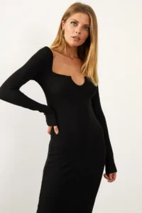 Cool & Sexy Women Black V-neck Maxi Camisole Dress EY10100 - Image 4