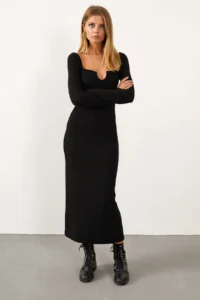 Cool & Sexy Women Black V-neck Maxi Camisole Dress EY10100 - Image 6
