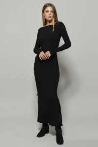 Cool & Sexy Women Black U-Neck Maxi Dress - Image 4