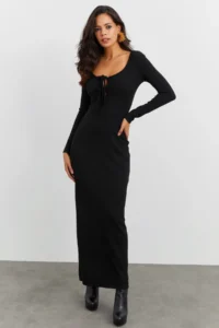Cool & Sexy Women Black Camisole Maxi Dress - Image 2